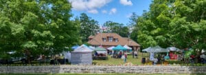 Photo showing Norfolk Farmers Market in front of town hall.