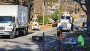 Photo of the November, 2022, gasoline spill on Rt. 44, Norfolk, Connecticut.