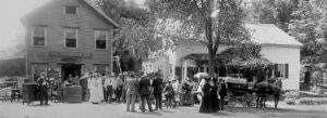 Historic photo of an auction, Norfolk, Connecticut.