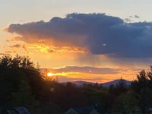 Photo of Haystack Mountain at sunset by Dianna Hofer.
