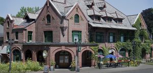 Photo of the Norfolk (Connecticut) Pub and the Royal Arcanum building that houses it.