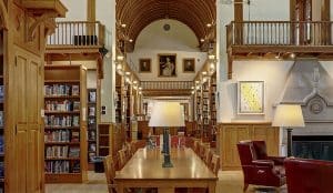 Photo of the interior of the Norfolk, Connecticut, library, looking south.