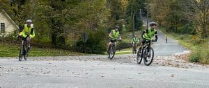 Photo of cyclists riding in the Tour de Forest, Norfolk, Connecticut.